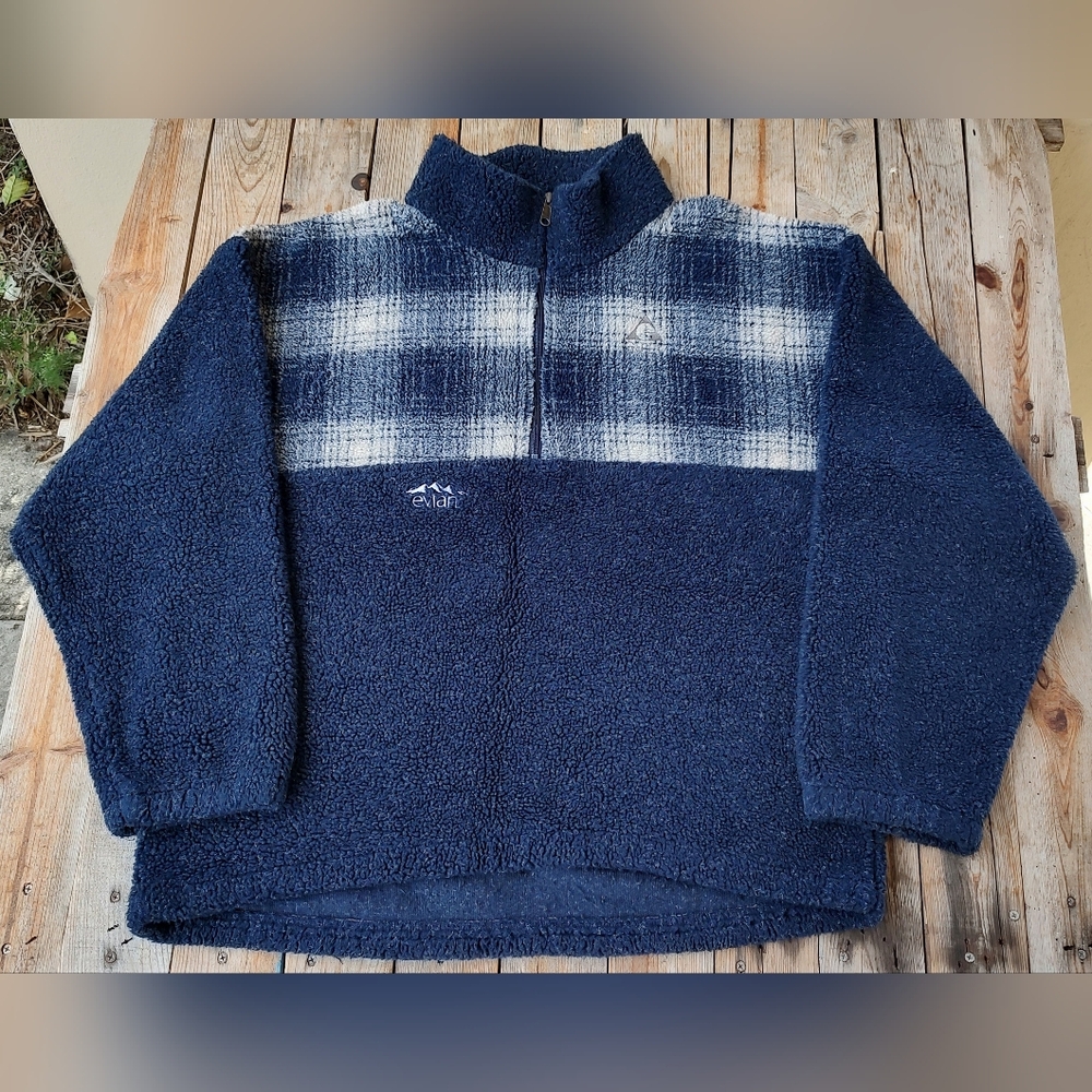 vintage '80s GERRY Evian promo fleece quarter zip  made in USA  men's size XL